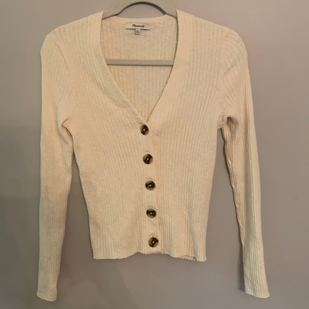 Madewell ribbed fitted cardigan